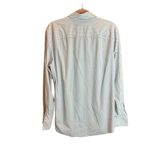 Zara Men’s Slim Fit Striped Long Sleeve Button-Up Shirt Blue Size XL - Picture 4 of 11